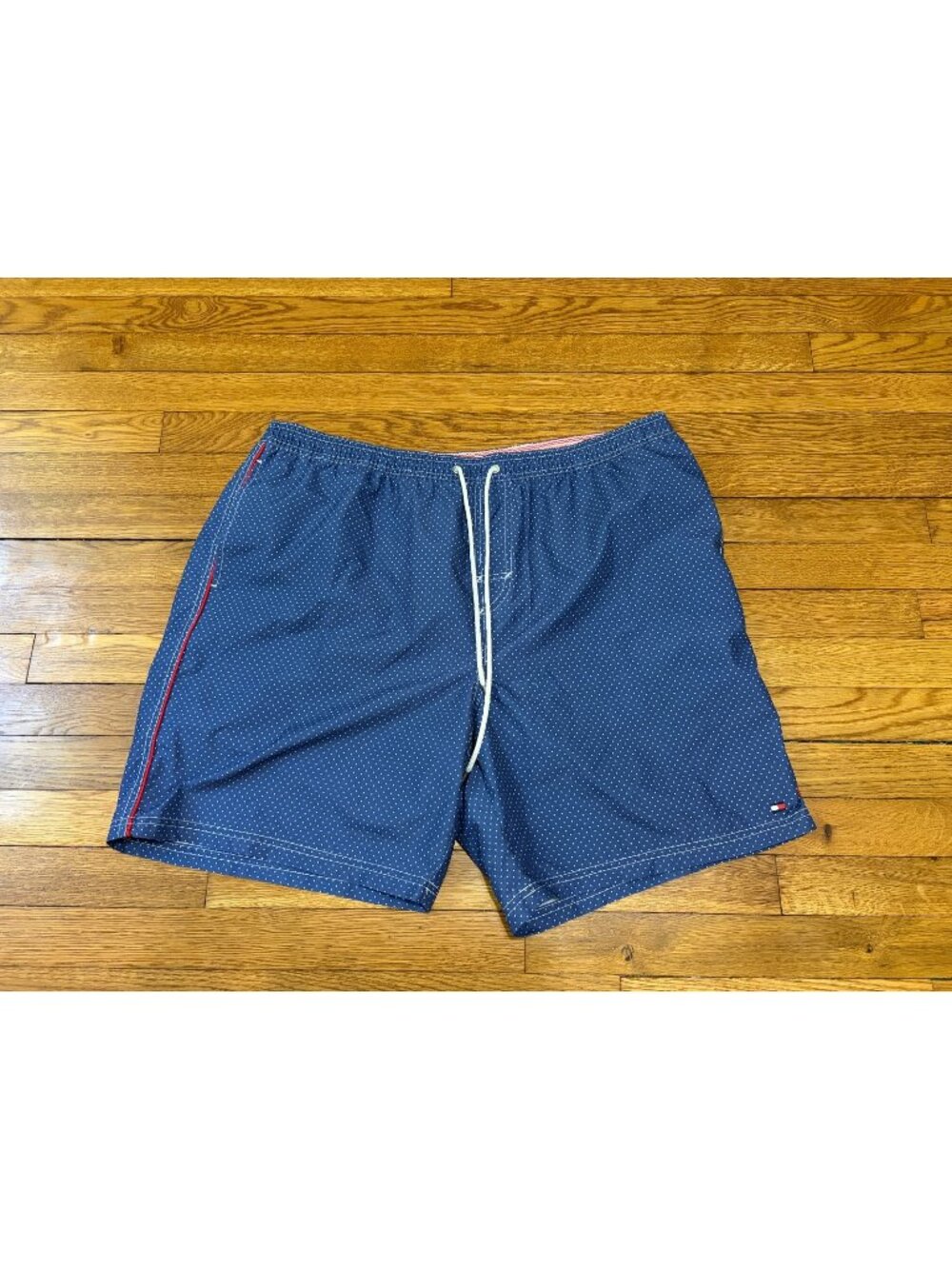 Tommy Hilfiger Mens Swim Trunks Size 2XL XXL Blue Polka Dot Mesh Lined Bottoms